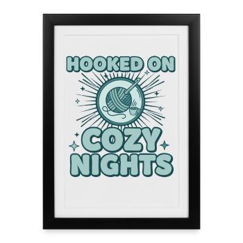 Accro aux nuits douillettes Amant du crochet Drôle - Affiche encadrée (27 × 37 cm) - noir - Devant