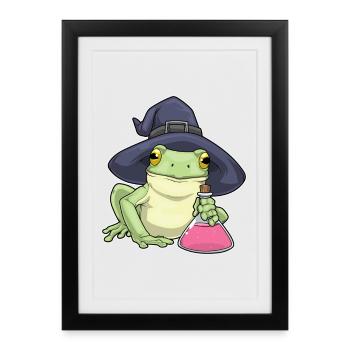 Potion de Sorcière Grenouille - Affiche encadrée (27 × 37 cm) - noir - Devant