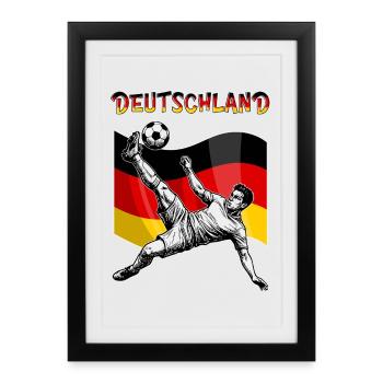 Football Germany Flag Overhead Kick - Framed poster (27 × 37 cm) - black - Front