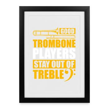 Trombone hors du sol Tromboniste - Affiche encadrée (27 × 37 cm) - noir - Devant