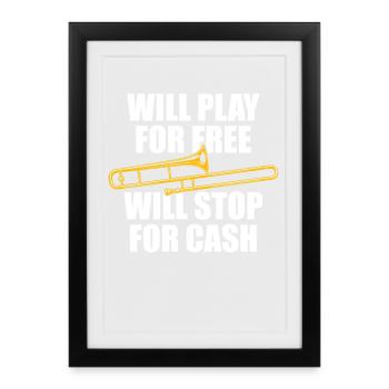 For free Trombone Trombone Player Trombonist - Framed poster (27 × 37 cm) - black - Front