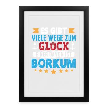 NORTH SEA HOLIDAY THERE ARE MANY WAYS TO HAPPINESS BORKUM - Framed poster (27 × 37 cm) - black - Front