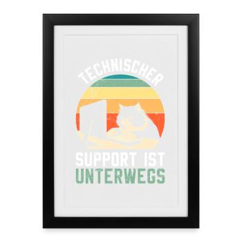 Computer TECHNICAL SUPPORT IS FUN ON THE GO - Framed poster (27 × 37 cm) - black - Front