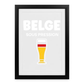 Belge Sous Pression Verre Bière - Affiche encadrée (27 × 37 cm) - noir - Devant