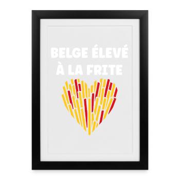 Belgian Lovers of French Fries Heart - Framed poster (27 × 37 cm) - black - Front