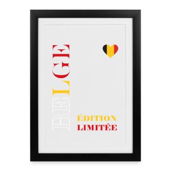 Belgische limitierte Grafik - Gerahmtes Poster (27 × 37 cm) - Schwarz - Vorne
