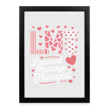 Expressions de masseuses Massage Cadeau drôle de masseur - Affiche encadrée (27 × 37 cm) - noir - Devant
