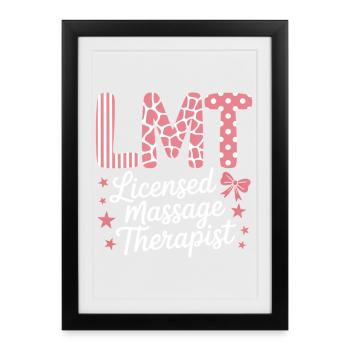 Expressions de masseuses Massage Cadeau drôle de masseur - Affiche encadrée (27 × 37 cm) - noir - Devant