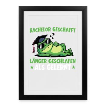 Licence terminée - A dormi plus longtemps qu’appris - Affiche encadrée (27 × 37 cm) - noir - Devant