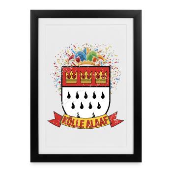 Cologne Alaaf Coat of Arms Confetti - Framed poster (27 × 37 cm) - black - Front