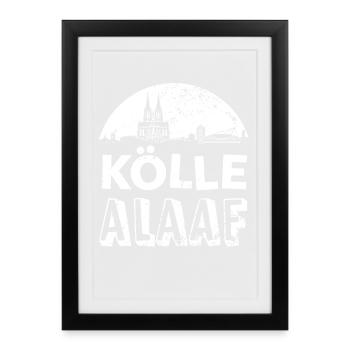 Köln Alaaf Silhouette - Gerahmtes Poster (27 × 37 cm) - Schwarz - Vorne