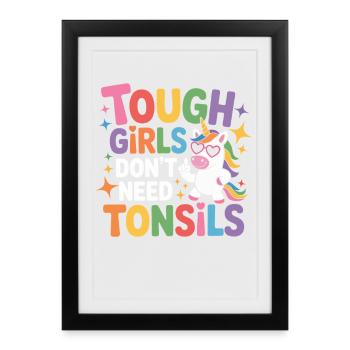 Les filles dures n’ont pas besoin d’amygdales - Affiche encadrée (27 × 37 cm) - noir - Devant