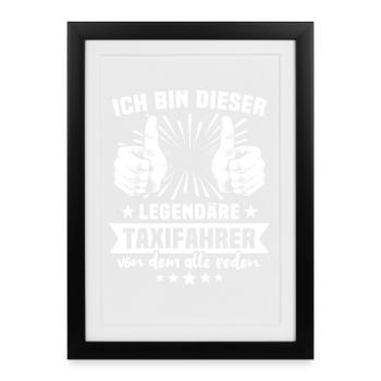 Légende du chauffeur de taxi - Affiche encadrée (27 × 37 cm) - noir - Devant