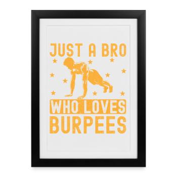 Frère passionné de fitness qui adore les burpees - Affiche encadrée (27 × 37 cm) - noir - Devant