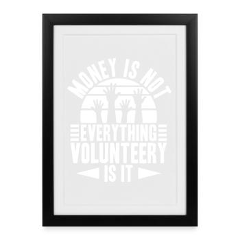 Citation d’un travailleur social : L’argent n’est pas tout social - Affiche encadrée (27 × 37 cm) - noir - Devant