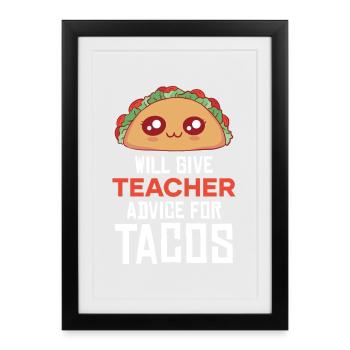 TacoRatgeber Teacher - Framed poster (27 × 37 cm) - black - Front