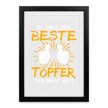 Idée de cadeau pour la poterie - Affiche encadrée (27 × 37 cm) - noir - Devant