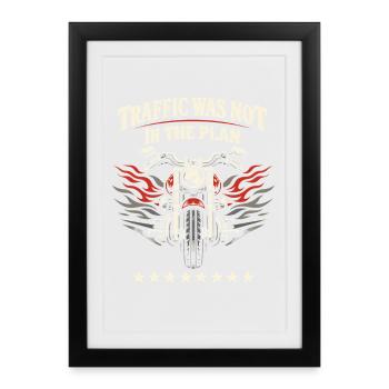 Motorcycle Traffic Humor, The Driver - Framed poster (27 × 37 cm) - black - Front