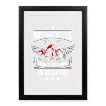 Motorcycle Traffic Humor, The Driver - Framed poster (27 × 37 cm) - black - Front