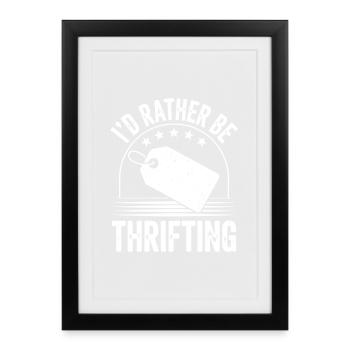 Je préfère faire de la friperie - Affiche encadrée (27 × 37 cm) - noir - Devant
