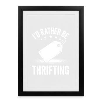 Je préfère faire de la friperie - Affiche encadrée (27 × 37 cm) - noir - Devant