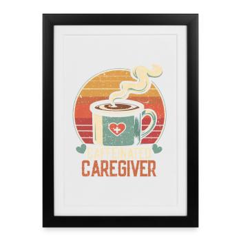 Nurse, geriatric care - Framed poster (27 × 37 cm) - black - Front