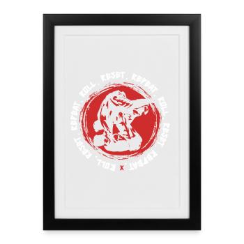 Réinitialisation du jet de judo arts martiaux - Affiche encadrée (27 × 37 cm) - noir - Devant