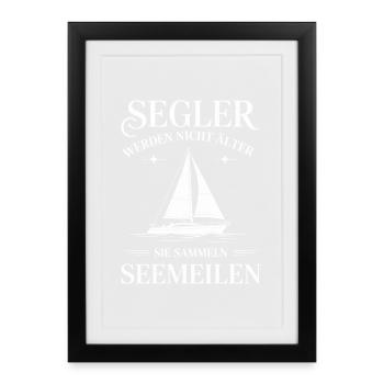 Sailors collect nautical miles - Framed poster (27 × 37 cm) - black - Front