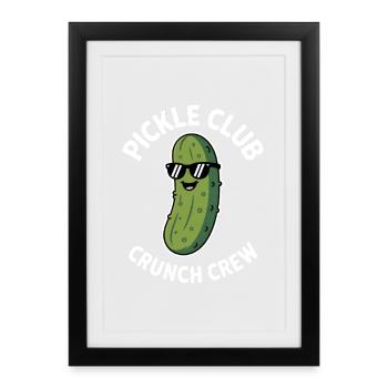 Pickle Club Crunch Crew Cucumber Humor - Framed poster (27 × 37 cm) - black - Front