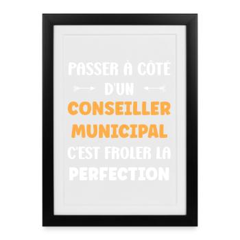 Côtoyer un conseiller municipal - Affiche encadrée (27 × 37 cm) - noir - Devant