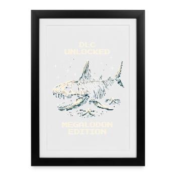 DLC débloqué | Requin mégalodon - Affiche encadrée (27 × 37 cm) - noir - Devant