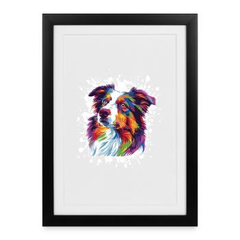 Dog Animal Art - Framed poster (27 × 37 cm) - black - Front