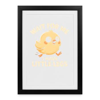Comique de fille qui dit des mèmes, jambes drôles, petites jambes - Affiche encadrée (27 × 37 cm) - noir - Devant