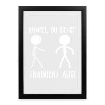 Bonhomme allumette MON POTE, TU AS L’AIR ENTRAÎNÉ - Affiche encadrée (27 × 37 cm) - noir - Devant