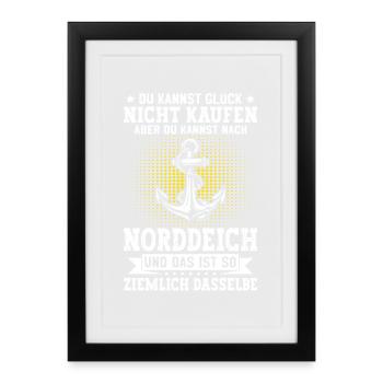 MER DU NORD TU NE PEUX PAS ACHETER LE BONHEUR MAIS APRÈS - Affiche encadrée (27 × 37 cm) - noir - Devant