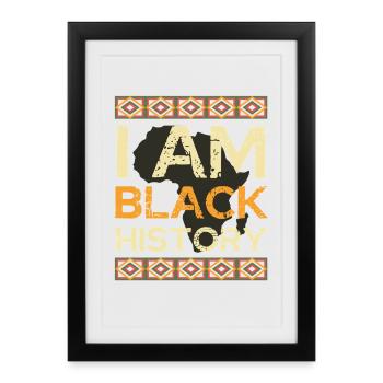 Je suis l'histoire des Noirs - Affiche encadrée (27 × 37 cm) - noir - Devant