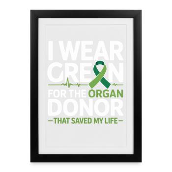 Sauveur de vie pour le don d’organes vert - Affiche encadrée (27 × 37 cm) - noir - Devant