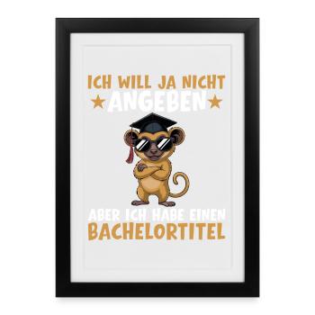 Licence réussie à l’examen de licence - Affiche encadrée (27 × 37 cm) - noir - Devant