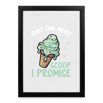 Amateur de desserts à la menthe fraîche et aux pépites de chocolat - Affiche encadrée (27 × 37 cm) - noir - Devant