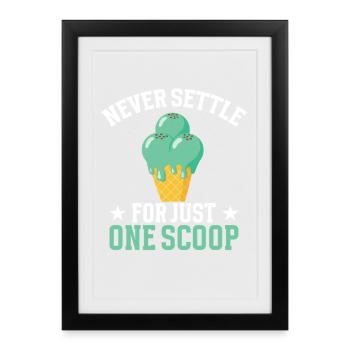 Mint Chocolate Chip Cream Scoop Fresh Mint - Framed poster (27 × 37 cm) - black - Front