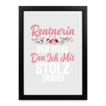 Retraité Le titre que je porte avec fierté - Affiche encadrée (27 × 37 cm) - noir - Devant