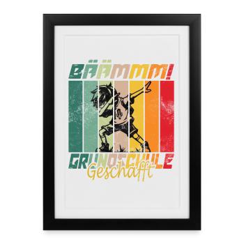 Adieu école primaire de fin d’études - Affiche encadrée (27 × 37 cm) - noir - Devant