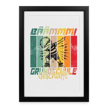 Elementary school managed, school child, gift idea - Framed poster (27 × 37 cm) - black - Front