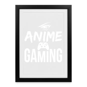 Anime Gaming – Otaku & Gamer Design - Framed poster (27 × 37 cm) - black - Front