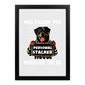 Dictons de chiens Cadeau du propriétaire de chien Promenée de chien Rotti - Affiche encadrée (27 × 37 cm) - noir - Devant
