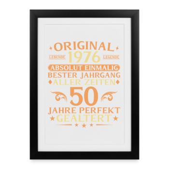 50 Years Perfectly Aged Vintage 1976 - Framed poster (27 × 37 cm) - black - Front