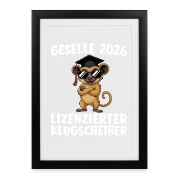Examen de compagnon 2026 Formation réussie - Affiche encadrée (27 × 37 cm) - noir - Devant