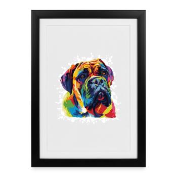Chien boxer Animal - Affiche encadrée (27 × 37 cm) - noir - Devant