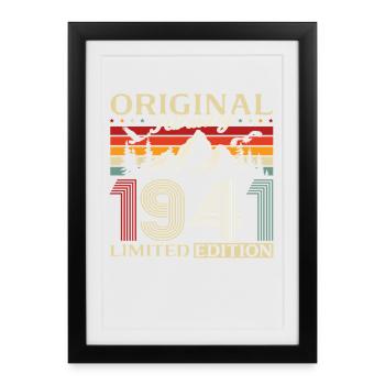 85th Birthday February 1941 Vintage Vintage - Framed poster (27 × 37 cm) - black - Front