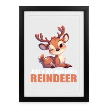 Reindeer Reindeer - Framed poster (27 × 37 cm) - black - Front